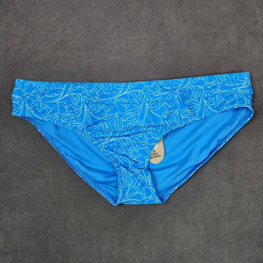 Prana Ramba Bottom Womens XL Blue Floret Print Swimsuit Bikini Bottoms NWT